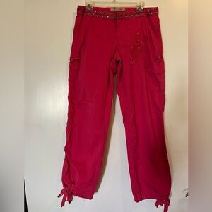 Candie’s Brand Ladies Cargo Pants with embroidery and beads.